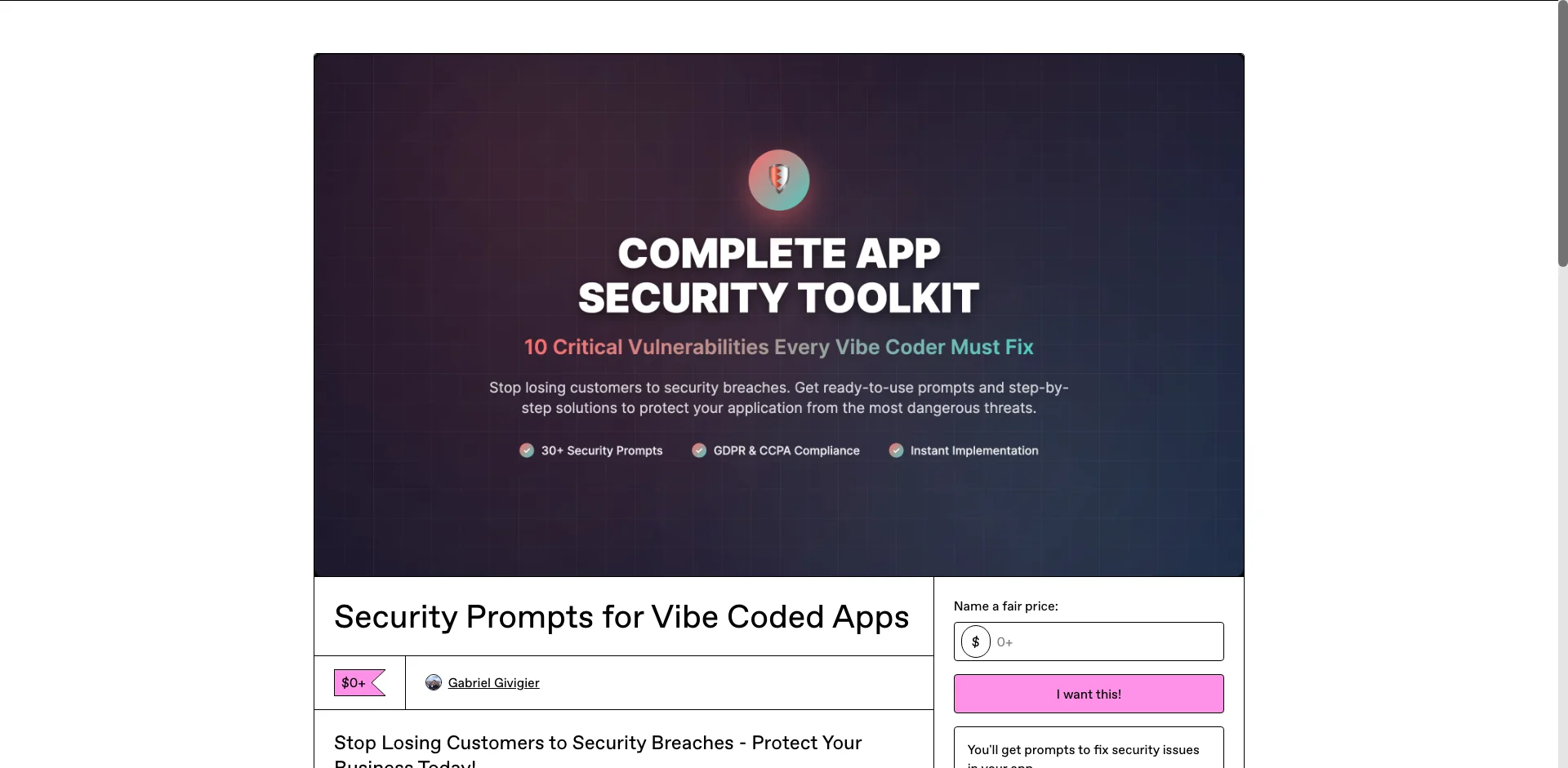 30 prompts to secure your vibe coded app