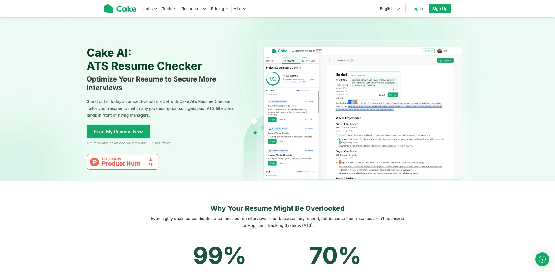 Cake AI Resume Checker