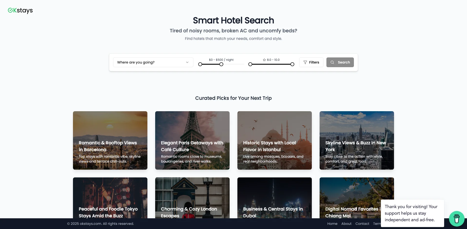 OKstays: Smart Hotel Search