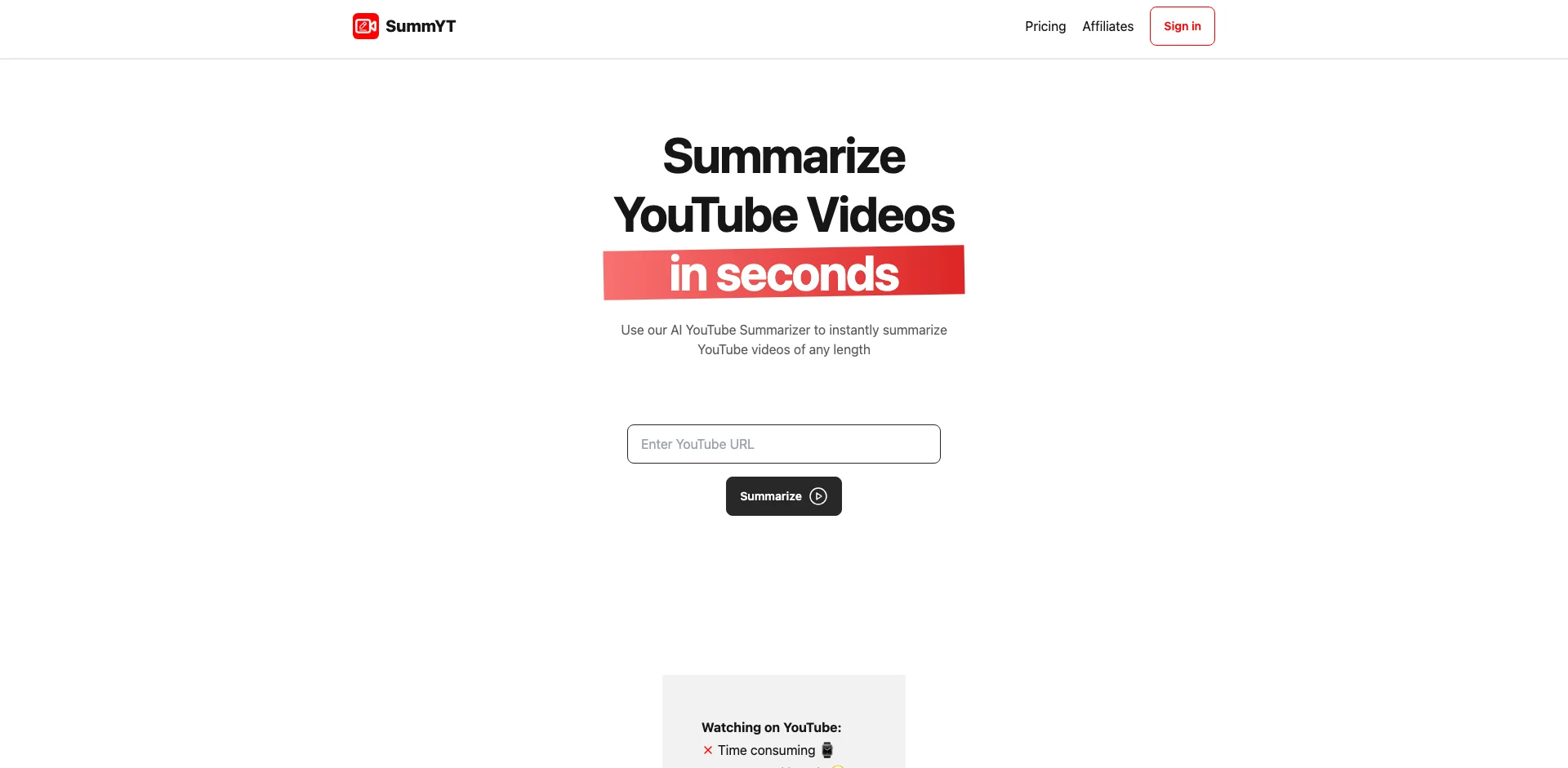 SummYT - YouTube Summarizer